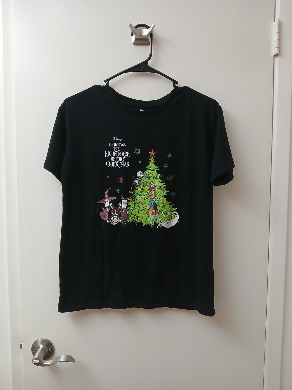 Disney The Nightmare Before Christmas Black Graphic Holiday T-Shirt